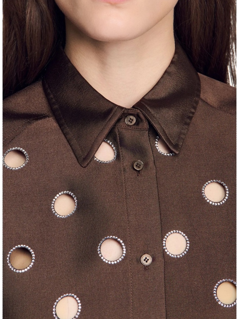 Jupiter Oversized shirt with rhinestones holes - Picture 3 of 6